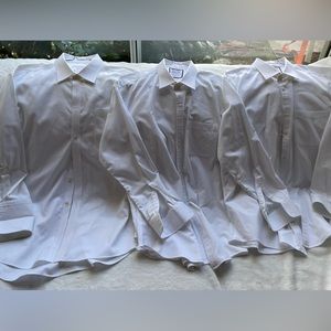 Lot of 3 Charles Tyrwhitt XL 17.5 In White Shirts